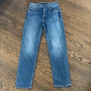 MOTHER Denim Blue Straight-Leg Jeans